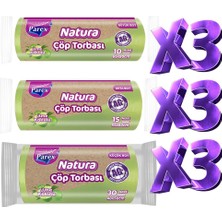1001 Natura Çöp Torbası Küçük Orta Büyük Boy 9'lu Paket