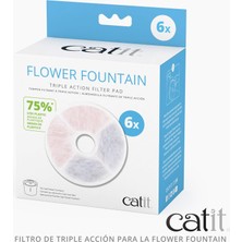 1001 Triple Action Filtre Çerçevesiz, Catit Çiçek Çeşmesi Için Filtre, 6'lı Paket