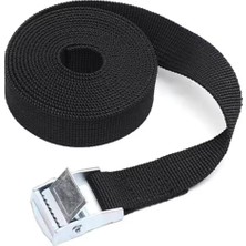 1001 Siyah Polyester Bağlama Kayışı, Ayarlanabilir Metal Sabitleme Aparatlı, 1,5 Metre Uzunluk, 2,5