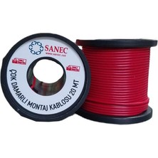 1001 Çok Damarlı Montaj Kablosu - 22 Awg - 20 Metre - Kırmızı