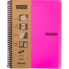1001 Capricorn Neon Serisi, A4, 7 Konulu (5 Kareli, 2 Çizgili) 210 Yaprak Pp Kapaklı Spiralli Defter, P