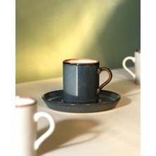 1001 Ramona 2'li Kahve Fincan Seti, 90 Ml, Indigo