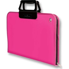1001 Proje Çantası Pembe, 28X38 Cm, Askılı Taşıma, Kalemlikli, Sert Kapaklı, El Yormayan Ergonomik