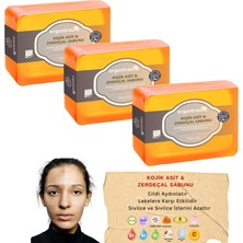 1001 Kojik Asit & Zerdeçal Sabunu 3 Adet x 140 gr Leke ve Sivilce Karşıtı Kojic Acid - Kolajen - Aha