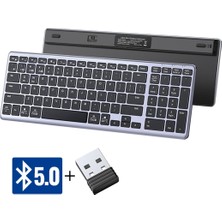 1001 Kablosuz Ultra Ince Sessiz Bluetooth Türkçe Q Klavye, Siyah, 15258TR