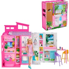 1001 Bebek ve Evi Oyun Seti; Mutfak, Banyo, Çatı Katı Yatak Odası ve Salon Dahil 4 Oyun Alanı Buluna