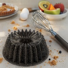 1001 Thermo Döküm Gövdeli Keskin Kek Kalıbı 26CM, Dilimli ve Döküm, Siyah Granit Benekli Pişirme