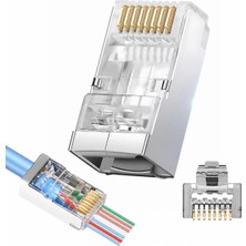 1001 Primex PX-560C6 RJ45 Cat6 Konnektör, 100’LÜ Paket Yeni Nesil RJ45 Jack Utp, Cat6 Ethernet Networ