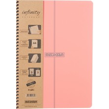 1001 Infinity Pastel Serisi, A4, 6 Konulu (3 Kareli, 3 Çizgili) 180 Yaprak Pp Kapaklı Spiralli Defter,
