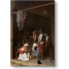 1001 Jean Leon Gerome - Satranç Oynayan Başı Bozuk Askerleri Tablosu 60 x 90