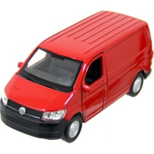 1001 1:38 Volkswagen Transporter T6 Van Çek Bırak Minibüs (Kırmızı)