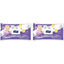 1001 Islak Havlu Lavanta Kapaklı 90'lı 2li Paket