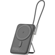 1001 Magsafe Powerbank 10000MAH Standlı 20W Dahili Type-C Kablolu Taşınabilir Hızlı Şarj Cihazı Si