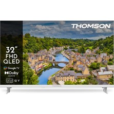 1001 Tv 32 Inç (80 Cm) Fhd QLED Smart Google Tv, 12V Adaptör, Sesli Kontrol, Google Cast, Dolby Audio,