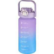1001 1500ML -Yenilenen Renkler- Pipetli/pipetsiz Kullanım Çift Renk Softtouch Motivasyon Matarası Çı