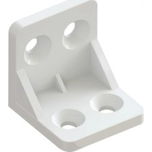 1001 Plastik L Köşe Bağlantı Elemanı, 28X28X28 Mm, Montaj Vidaları Dahil, 10 Adet (Beyaz)