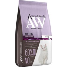 Animal World Kitten Sağlıklı Büyüyen Tavuk ve Karidesli Yavru Kedi Maması 15 kg