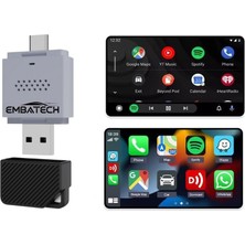 1001 Araç Içi Kablosuz Android Auto ve Carplay Adaptörü (EMT-004)