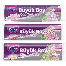 1001 Büzgülü Çöp Torbası Kokulu Büyük Boy 3'lü Paket