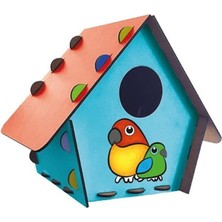 1001 Kumtoys Kuş Evi Ahşap Kuş Evi Ahşap Maket Boyama