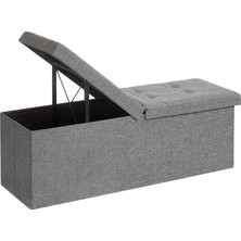 1001 Depolama Alanlı Tabure, 110 x 38 x 38 Cm, 300 Kg'a Kadar Dayanıklı, Açık Gri LSF71G
