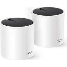 1001 Deco X55 2-Pack, AX3000 Mbps, Yapay Zeka Desteği, Gigabit Portları, 150 Cihaza Kadar Bağlanılabi