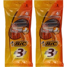 1001 3 Sensitive Erkek Tıraş Bıçağı 4'lü Poşet (1 x 4 Adet), 3 Bıçaklı, Aloe Vera ile Zenginle
