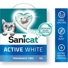 Sanicat Active White Topaklanan Kedi Kumu (Kokusuz) 10L