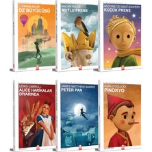 Kitapkolik Klasik Çocuk Kitapları Seti, 6 Kitap, Oz Büyücüsü, Mutlu Prens, Küçük Prens, Harikalar Diyarında, Pe