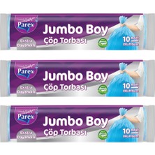 1001 Ekstra Dayanikli 10'lu Çöp Torbası Jumbo Boy 80 x 110 cm Üçlü Paket