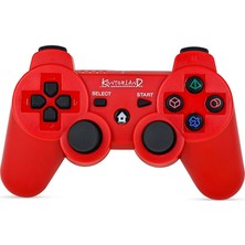 1001 P3G - Ps3/pc Uyumlu Titreşimli Kablosuz Oyun Kolu Gamepad (Kırmızı)