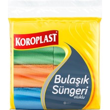 Koroplast Çift Taraflı Oluklu Bulaşık Süngeri 8'li, Çizik & Iz Bırakmaz, Yağ ve Leke Çıkarıcı Mutfak