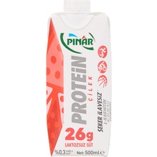 1001 Çilekli Protein Süt 500 ml 26G Protein, Şeker Ilavesiz