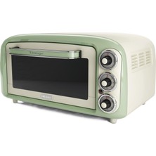 1001 Vintage Fırın Yeşil 0979/04 - Pizza Fırını, 1380 Watt, 18 Litre Kapasite, 3 Pişirme Fonksiyon