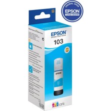 1001 Ecotank 103 65ML Orijinal Cyan (Mavi) Mürekkep Kartuş C13T00S24A