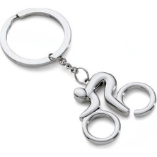 1001 Kdot Tourer Bisiklet Anahtarlık, Gri Tonlarında, Metal, Spor Temalı, 6 Cm, 30 Gram, Bisiklet Fig�
