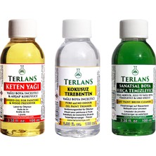 1001 Yağlı Boya Seti Yardımcı Malzemeler 3X100ML Boya Fırça Temizleyici - Kokusuz Terebentin - Kete