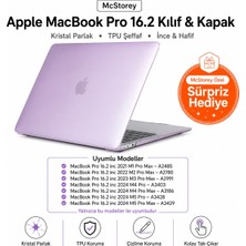 1001 MacBook Pro 16.2 Inç Kılıf A2485 A2780 A2991 A3403 A3186 A3428 A3429 Uyumlu Kristal Parlak Şeff