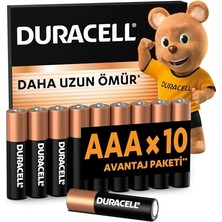 1001 Basic Aaa Alkalin Ince Kalem Pil (10'lu Paket) – 1,5V – Daha Uzun Ömürlü – Günlük Cihazla