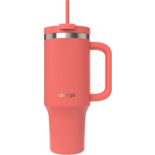 1001 Üniseks Yetişkin Streeterville Tumbler Pipetli Yalıtımlı Su Şişesi, 1.2l, Mercan