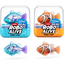 1001 Robo Fish Serisi 3 Robot Balık, 2'li Paket, Turuncu ve Deniz Mavisi, Birden Fazla Yönde Yüzer, Pi