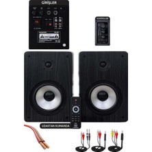 1001 RM-500 Aktif Stüdyo Referans Monitörü 5 Inç Çift Bluetooth USB 180 Watt