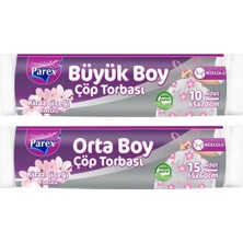 1001 Büzgülü Çöp Torbası Kiraz Kokulu Büyük ve Orta Boy 2'li Paket