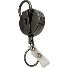 1001 Metal Yoyo Paslanmaz Çelik Tel Çek Bırak Koruma Anti-Theft Makaralı Sargılı Anahtarlık Siyah