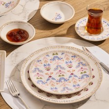 1001 Aryıldız Ivy Blue Pink 6 Kişilik 32 Parça Kahvaltı Takımı