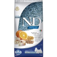 1001 Ocean Köpek Morina Balığı, Kılçıksız Buğday, Yulaf & Portakal Yetişkin Mini 7 kg