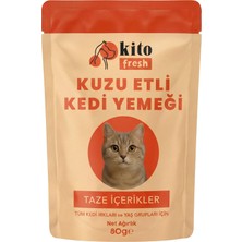 1001 Fresh Kuzu Etli Kedi YEMEĞI%100 Taze Içerikli Mama 80 G