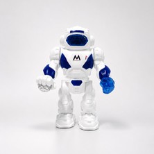 1001 Oyuncak Işıklı Sesli Hareketli Robot Oyuncak 23 cm LED Efektli Pilli Dans Eden Akıllı Robot (Be