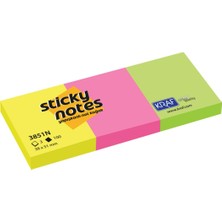 1001 Kraf Yapışkanlı Not Kağıdı, Neon Renkler, 38X51 Mm, 3 Renk, 100 Yaprak, 3851N