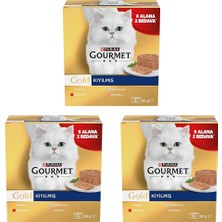 1001 Gold Kıyılmış Somonlu Yaş Kedi Maması Multipack 85 Gr. (8 Al 6 Öde) (3 Paketi)